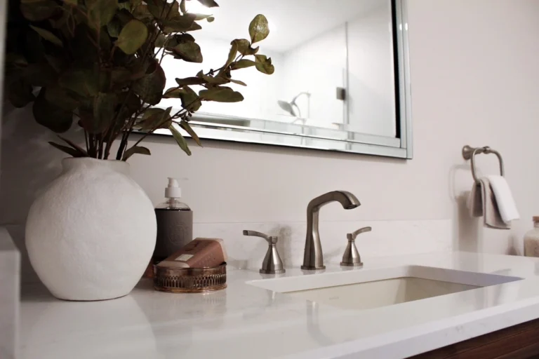 Bathroom Remodel North Royalton Oh Quartz Countertop Brushed Nickle Hardware